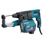 Image du produit : Perforateur burineur Makita SDS-Plus 26 mm 800W complet avec kit d'accessoires et système d'aspiration des poussières | HR2652JX14