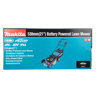 Tondeuse Makita CONNECTÉE 40 Volts MAX Lithium (Li-Ion) - (Produit seul) - diamètre lame 53cm - surface tonte 5100-6900m² - hauteur tonte 20 à 100mm | LM001CZ