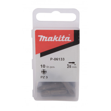 Embout de vissage 25mm POZIDRIV - PZ3 - 1/4" - 10 pièce(s) Makita | P-06133