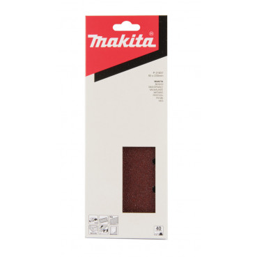 Feuille rectangulaire abrasive 93x230mm - 4 + 4 trous - longueur totale 230mm - largeur 93mm - grain 40 - 10 pièce(s) Makita | P-31837