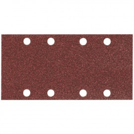 Feuille rectangulaire abrasive 93x185mm - 4 + 4 trous - Auto-agrippant - longueur totale 185mm - largeur 93mm - grain 80 - 10 pièce(s) Makita | P-31893