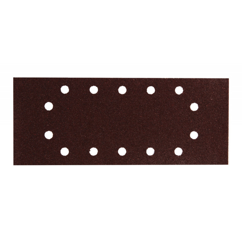 Feuille rectangulaire abrasive 115x280mm - 5 + 5 + 2 + 2 trous - longueur totale 280mm - largeur 115mm - grain 40 - 10 pièce(s) Makita | P-33009