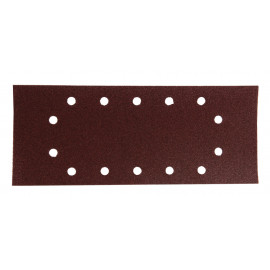 Feuille rectangulaire abrasive 115x280mm - 5 + 5 + 2 + 2 trous - longueur totale 280mm - largeur 115mm - grain 100 - 10 pièce(s) Makita | P-33037