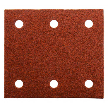 Feuille rectangulaire abrasive 114x102mm - 3 + 3 trous - Auto-agrippant - longueur totale 114mm - grain 60 - 10 pièce(s) Makita | P-33093