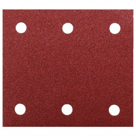 Feuille rectangulaire abrasive 114x102mm - 3 + 3 trous - Auto-agrippant - longueur totale 114mm - grain 80 - 10 pièce(s) Makita | P-33102