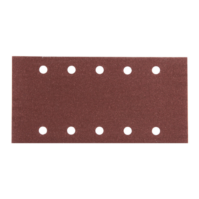 Feuille rectangulaire abrasive 115x229mm - 5 + 5 trous - Auto-agrippant - longueur totale 229mm - largeur 115mm - grain 150 - 10 pièce(s) Makita | P-33227