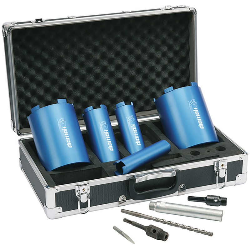 Coffret Makita 5 TRÉPANS DIAMANTÉS pour USAGE à SEC DIAMAK - diamètre 38, 52, 65, 117, 127mm | P-74712