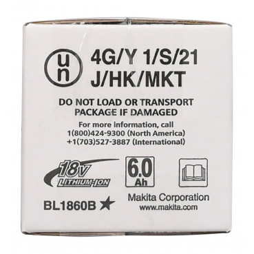 Batterie Makita Makstar Lithium (Li-Ion) 18 Volts - sans fil / 6 Ah - BL1860B ( témoin de charge intégré ) - poids 0,66kg | 197422-4