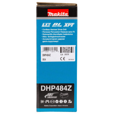 Perceuse visseuse Makita | percussion LXT - 18 Volts - sans fil Lithium (Li-Ion) - Ø 13mm - (Produit seul) - poids 1,9kg | DHP484Z