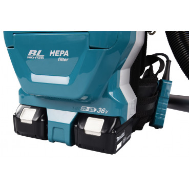 Aspirateur Makita dorsal LXT 36 Volts 2 x 18 Volts - sans fil Lithium (Li-Ion) - 110 mbar - (Produit seul) - capacité sac poussière 2 litres | DVC261ZX14