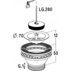 Image du produit : Bonde et vidage plastique pour évier inox 1 bac diamètre Ø 70mm Nicoll | 0204014