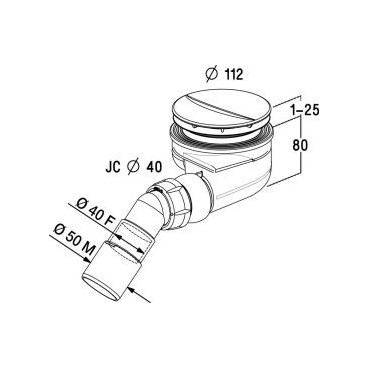 Bonde receveur de douche plastique Turboflow Ø 90 diamètre Ø 90mm x 40mm Nicoll | 0205240