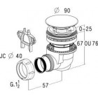 Image du produit : Bonde receveur de douche plastique standard Ø 60 diamètre Ø 60mm x 40mm Nicoll | 0205301