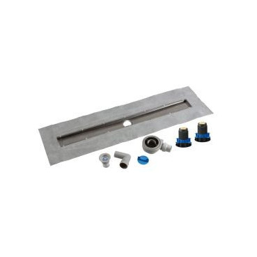 Caniveau de douche pour grille 70 mm sans grille et cadre diamètre Ø 40mm - largeur 138mm - longueur 680mm Nicoll | 0205510