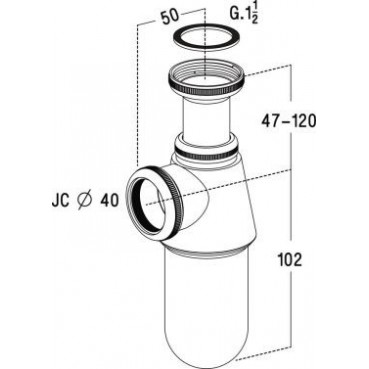 Siphon évier laiton diamètre Ø 40mm x 40mm Nicoll | 0501010