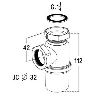 Siphon de lavabo laiton diamètre Ø 32mm Nicoll | 0501012