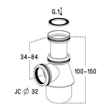 Siphon de lavabo laiton diamètre Ø 32mm Nicoll | 0501025