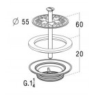 Image du produit : Bonde de lavabo laiton à grille diamètre Ø 55mm Nicoll | 0501026