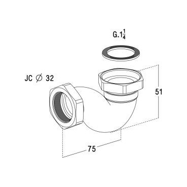 Siphon de lavabo laiton diamètre Ø 32mm Nicoll | 0501027