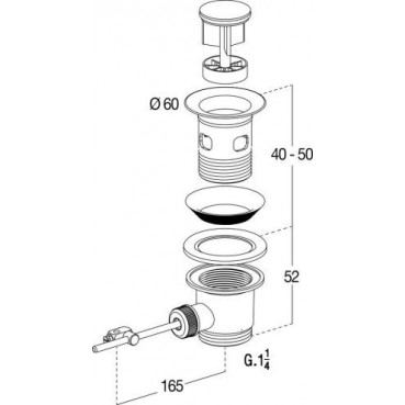 Bonde de lavabo laiton automatique Nicoll | 0501030