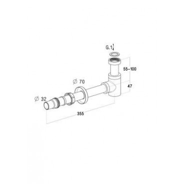 Siphon de lavabo design plastique et laiton diamètre Ø 32mm Nicoll | 0501140