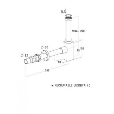 Siphon de lavabo design plastique et laiton diamètre Ø 32mm Nicoll | 0501141