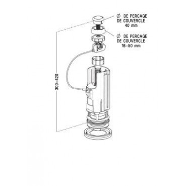 Mécanisme WC simple volume Nicoll | 0702124