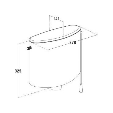 9304 - Reservoir haut 6l blanc equipe - largeur 141mm - longueur 378mm Nicoll | 0704014