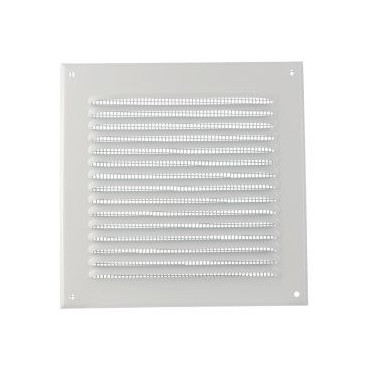 Grille de ventilation aluminium à visser carrée - persiennes avec moustiquaire - hauteur 200mm - largeur 200mm couleur Blanc Nicoll | 1LM2020B