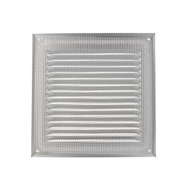 Grille de ventilation aluminium à visser carrée - persiennes avec moustiquaire - hauteur 200mm - largeur 200mm couleur Gris Nicoll | 1LM2020G