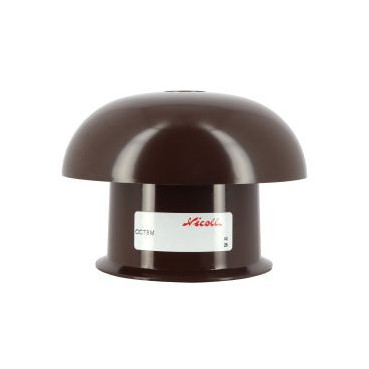 Chapeau de ventilation simple avec moustiquaire diamètre Ø 80mm x 138mm couleur Marron Nicoll | CCT8M