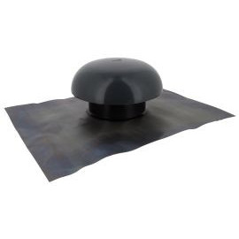 Chapeau de ventilation avec collerette d'étenchéité sans moustiquaire diamètre Ø 125mm - largeur 204mm - longueur 450mm couleur Gris anthracite Nicoll | CD12