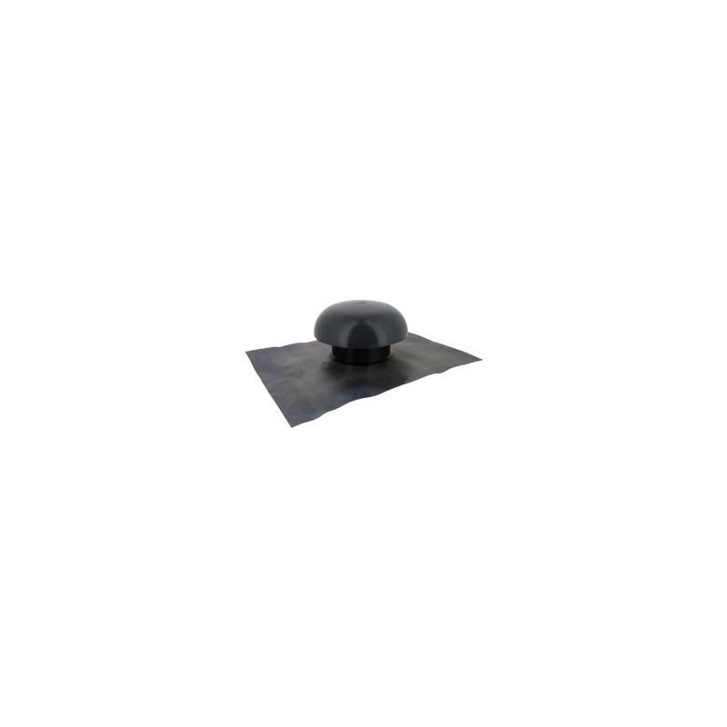 Chapeau de ventilation avec collerette d'étenchéité sans moustiquaire diamètre Ø 125mm - largeur 204mm - longueur 450mm couleur Gris anthracite Nicoll | CD12