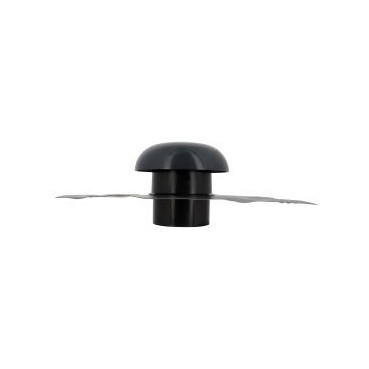 Chapeau de ventilation avec collerette d'étenchéité sans moustiquaire diamètre Ø 125mm - largeur 204mm - longueur 450mm couleur Gris anthracite Nicoll | CD12