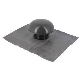 Chapeau de ventilation avec collerette d'étenchéité sans moustiquaire diamètre Ø 90mm - largeur 165mm - longueur 400mm couleur Gris anthracite Nicoll | CD9