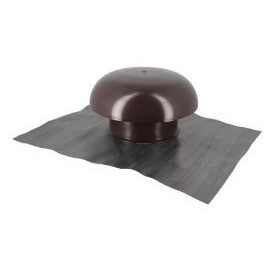 Chapeau de ventilation avec collerette d'étenchéité avec moustiquaire diamètre Ø 160mm - largeur 257mm - longueur 500mm couleur Marron Nicoll | CDT16M