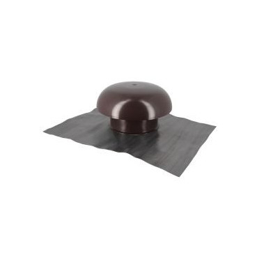 Chapeau de ventilation avec collerette d'étenchéité avec moustiquaire diamètre Ø 160mm - largeur 257mm - longueur 500mm couleur Marron Nicoll | CDT16M