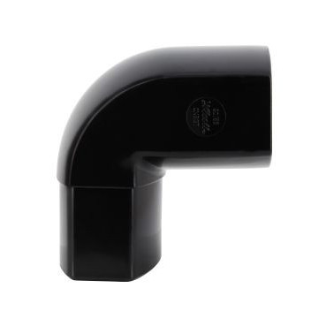 Coude pour tube de descente ovoïde 90x56 diamètre Ø 90mm x 56mm couleur Noir Nicoll | CN8GTN