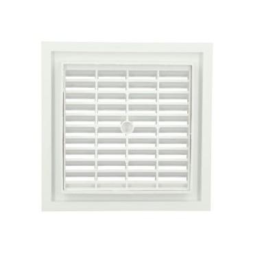 Grille de ventilation à sceller démontable et à fermeture carrée - hauteur 176mm - largeur 176mm couleur Blanc Nicoll | D104