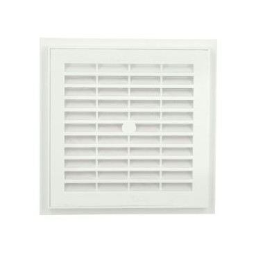 Grille de ventilation à sceller démontable et à fermeture carrée - hauteur 176mm - largeur 176mm couleur Blanc Nicoll | D104