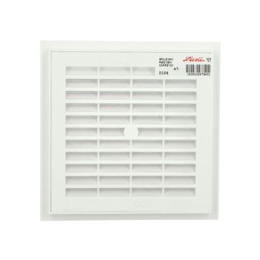 Grille de ventilation à sceller démontable et à fermeture carrée - hauteur 176mm - largeur 176mm couleur Blanc Nicoll | D104