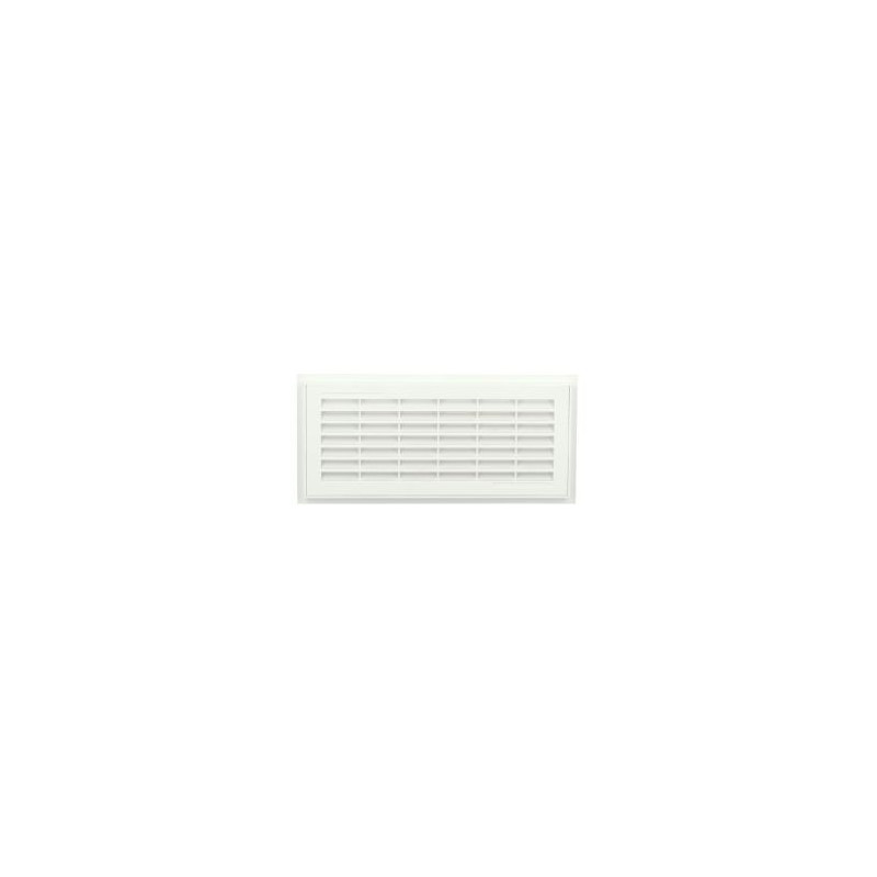 Grille de ventilation à sceller démontable et à fermeture rectangulaire - avec moustiquaire - hauteur 129mm - largeur 274mm couleur Blanc Nicoll | D111