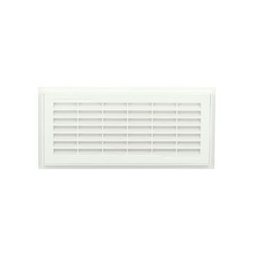 Grille de ventilation à sceller démontable et à fermeture rectangulaire - avec moustiquaire - hauteur 129mm - largeur 274mm couleur Blanc Nicoll | D111