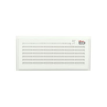 Grille de ventilation à sceller démontable et à fermeture rectangulaire - avec moustiquaire - hauteur 129mm - largeur 274mm couleur Blanc Nicoll | D111