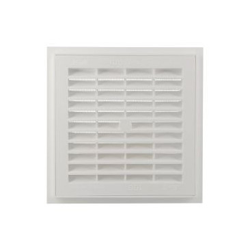 Grille de ventilation à sceller démontable et à fermeture carrée - hauteur 176mm - largeur 176mm couleur Blanc Nicoll | D114