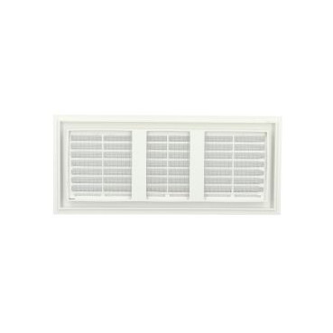 Grille de ventilation à sceller démontable et à fermeture rectangulaire - avec moustiquaire - hauteur 140mm - largeur 319mm couleur Blanc Nicoll | D161