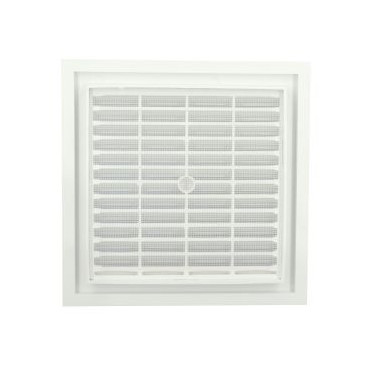 Grille de ventilation à sceller démontable et à fermeture carrée - hauteur 201mm - largeur 201mm couleur Blanc Nicoll | D164