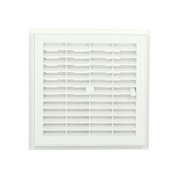 Grille de ventilation à sceller démontable et à fermeture carrée - hauteur 201mm - largeur 201mm couleur Blanc Nicoll | F154