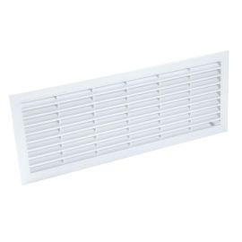 Grille de ventilation à visser ou à coller classique à fermeture rectangulaire - hauteur 132mm - largeur 338mm couleur Blanc Nicoll | FB211