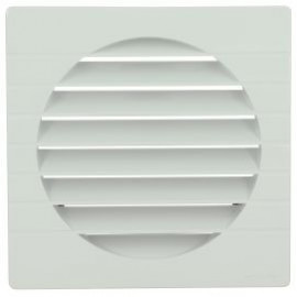 Grille de ventilation spécial façade pour tubes PVC diamètre Ø 160mm - hauteur 184mm - largeur 184mm couleur Blanc Nicoll | GET16B